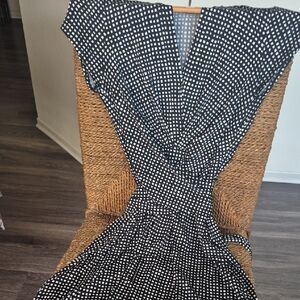 Michael Kors Black and White Checkered Midi Dress